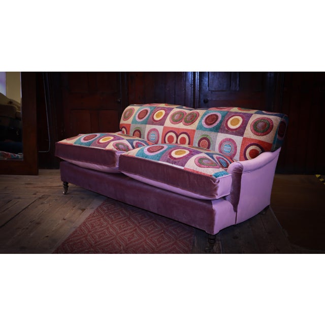 Set of 2-Seater Sofa and Ottoman in Mulberry Mohair Upholstery from George Smith, 2010s For Sale - Image 6 of 17