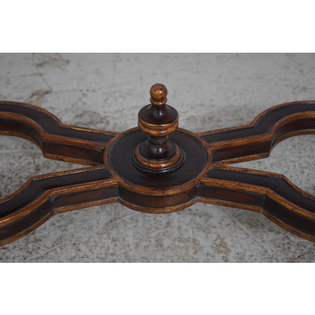 Maitland Smith French Louis XVI Style Mahogany & Gold Console Table For Sale - Image 13 of 15