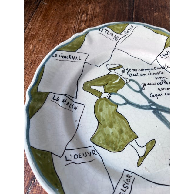 White Antique 1917 Hr Quimper Assiettes Du Cercle Du Soldat/Circle of the Soldier of the 6th Arrt Faience Plate Anastasie or Anastacia, War Plates For Sale - Image 8 of 9