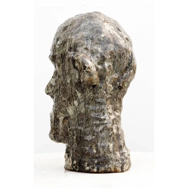 Charcoal Aldonza, Head, 2019, Nephiline-Manganese Glazed Ceramic For Sale - Image 8 of 15