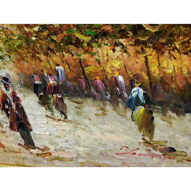1990s Teakstein "The Walk" Original Oil on Canvas Framed Hand Signed For Sale - Image 5 of 8