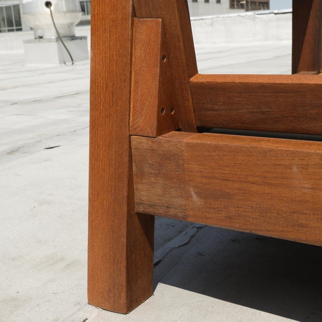 Vintage Teak Outdoor Lounge Chair Frame With Removable Backrest For Sale - Image 10 of 12