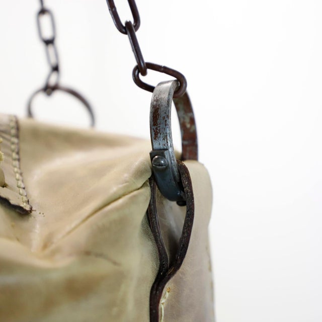 1940s Handmade Leather Gym Punching Boxing Heavy Bag For Sale - Image 15 of 17