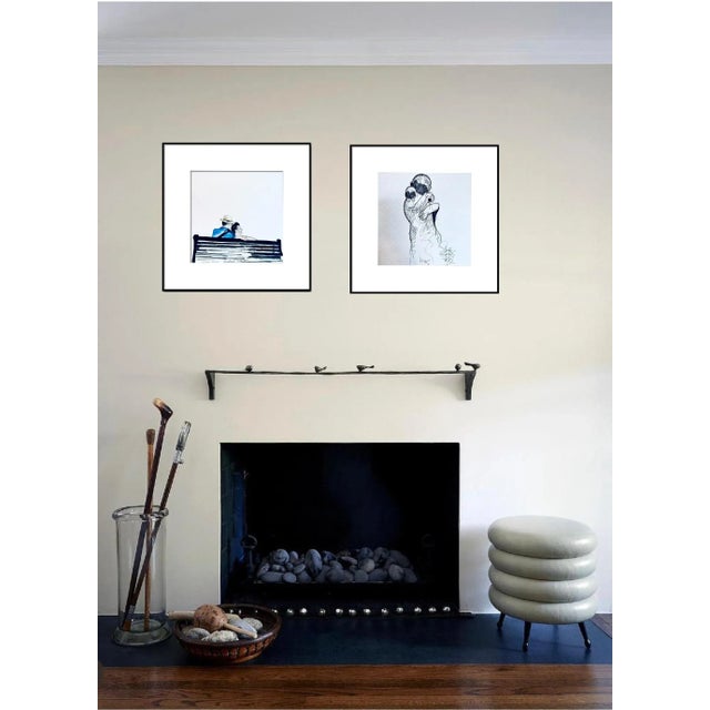 "Together in the Sun 2" Contemporary Original Expressionist Figurative Drawing by Shabs Beigh For Sale - Image 4 of 4