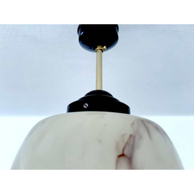 Art Deco Pendant Light in Marble Glass, 1930s For Sale - Image 18 of 18