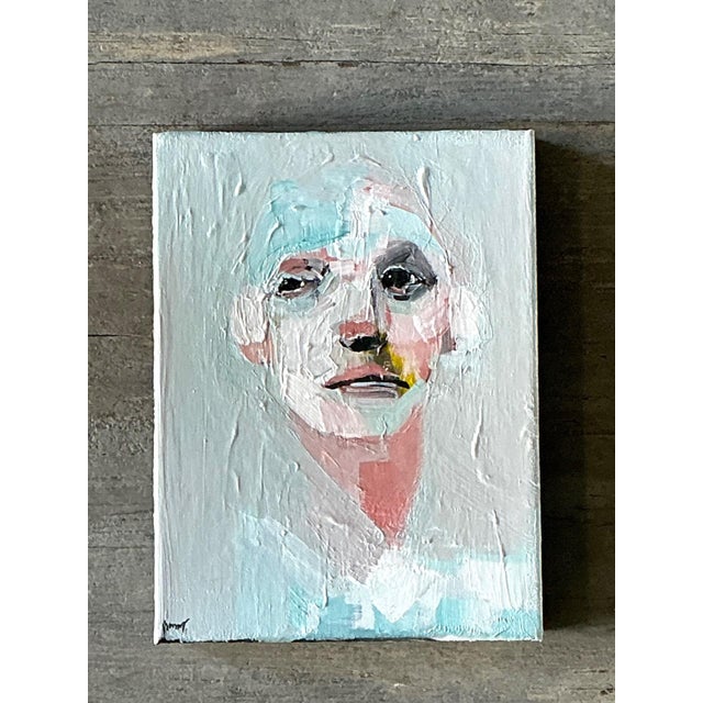 Vintage Abstract Expressionist Portrait Painting For Sale - Image 12 of 14