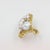 Metal 1980s Vintage Cellino 18k Diamond Natural Pearl Cocktail Ring, Size 5.75 For Sale - Image 7 of 11