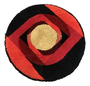 Small Round Smyrna Rug, 1970s