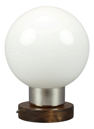 Mid-Century Czech Opaline Glass Globe Table Lamp by Pokrok Žilina, 1960s