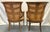 Early 20th Century Antique Victorian Nouveau Style Deconstructed Wood Armchairs With Brass Inlay Back Detail- A Pair For Sale - Image 5 of 18