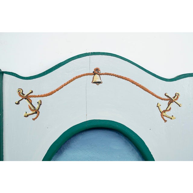 Late 20th Century Late 20th Century Pair of Hand Painted Sailboat White & Blue Wood Wall Art Pieces For Sale - Image 5 of 16