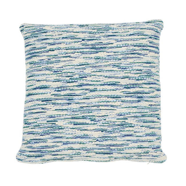 2020s Schumacher Walker 24" Pillow in Blues For Sale - Image 5 of 5