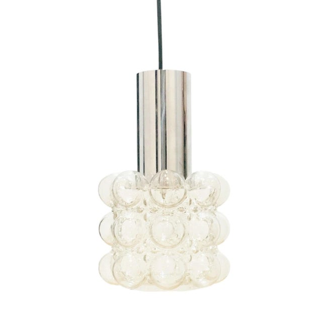 Mid-Century Space Age Bubble Glass & Chrome Pendant Light by Helena Tynell for Limburg, Germany, 1970s For Sale - Image 9 of 9