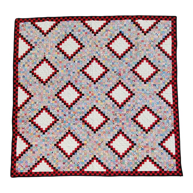 19th C Postage Stamp Chain Quilt - 5670 Pieces For Sale