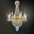Large 18-light Empire chandelier from the late 18th century in crystal and gilded brass, in perfect condition. A rare and...