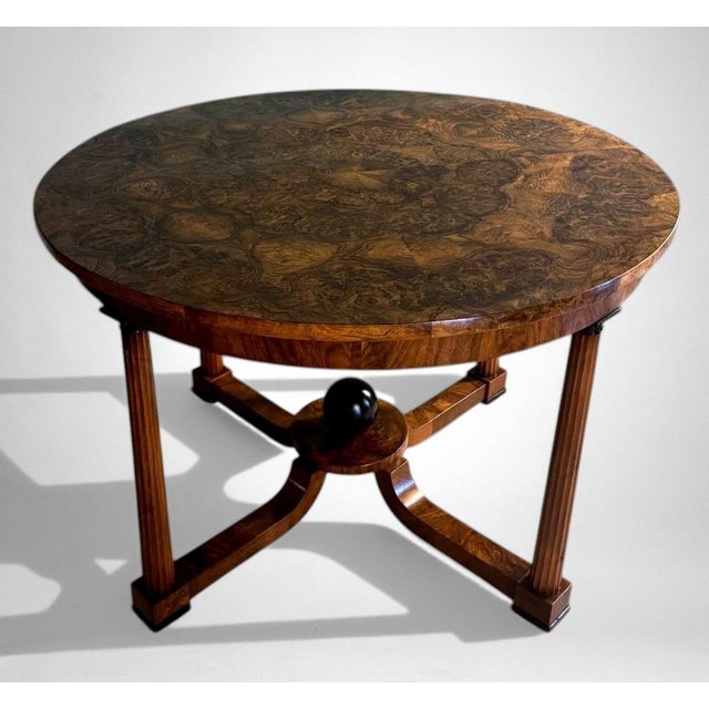 Biedermeier Late 19th Century Biedermeier Style Large Italian Round Table For Sale - Image 3 of 18
