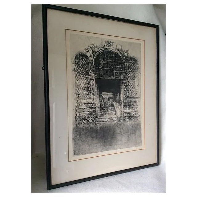 Paper Antique Signed Print of a Mosque, Ethnographic, Architectural, Signed For Sale - Image 7 of 14