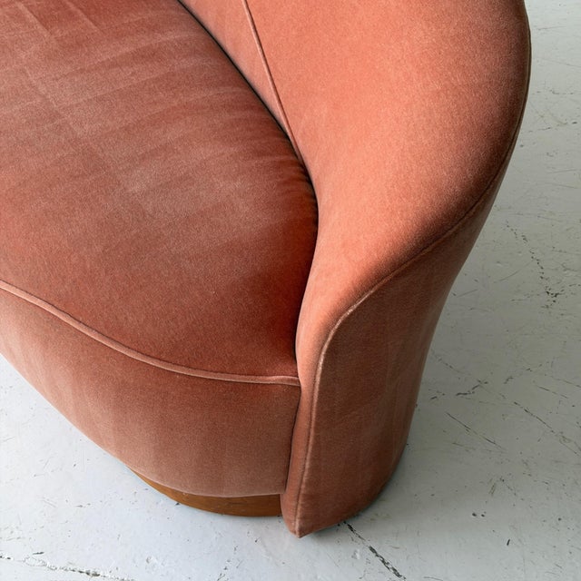 c. 1970s. USA. Mohair upholstery with veneered wood base.
