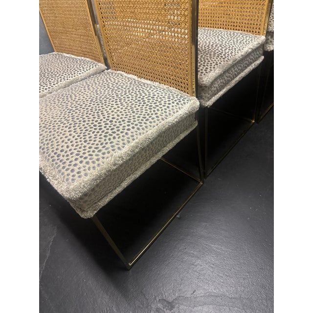 Milo Baughman for Thayer Coggin Attributed to Milo Baughman for Thayer Coggin Vintage High Back Brass Dining Chairs For Sale - Image 4 of 7