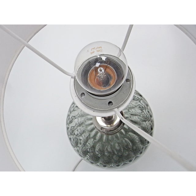 Romana Table Lamp in Smoked Glass and Cotton, 1970s For Sale - Image 3 of 7