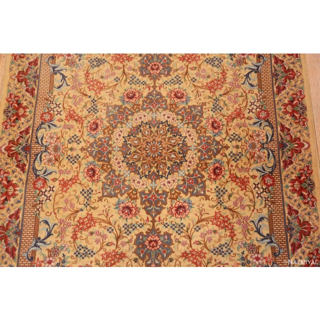 Nazmiyal Collection Vintage Persian Silk Qum Rug For Sale In New York - Image 6 of 6