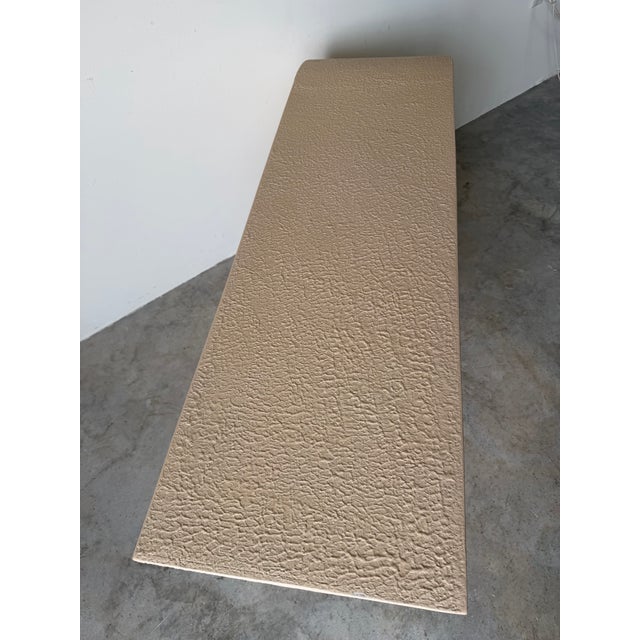1980’s Postmodern Plastered Wood Geometric Waterfall Console Table For Sale - Image 10 of 12