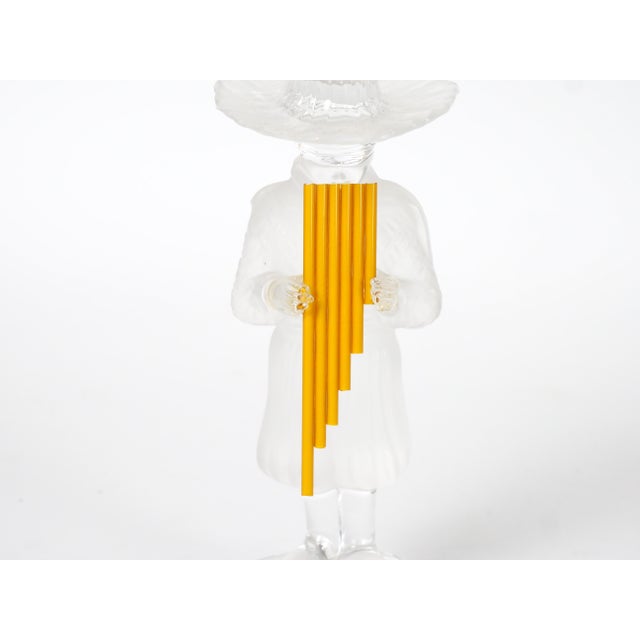Saint-Louis 20th Century Saint-Louis French Crystal Figure of a Pan Playing the Panpipes For Sale - Image 4 of 8