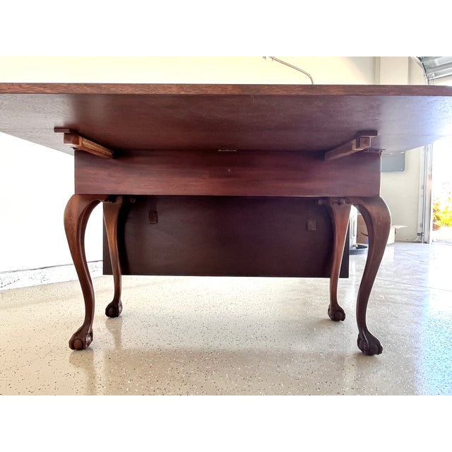 Brown Late 20th Century Queen Ann, Drop Leaf Table in Solid Mahogany Wood by Banks Coldstone Co. For Sale - Image 8 of 13