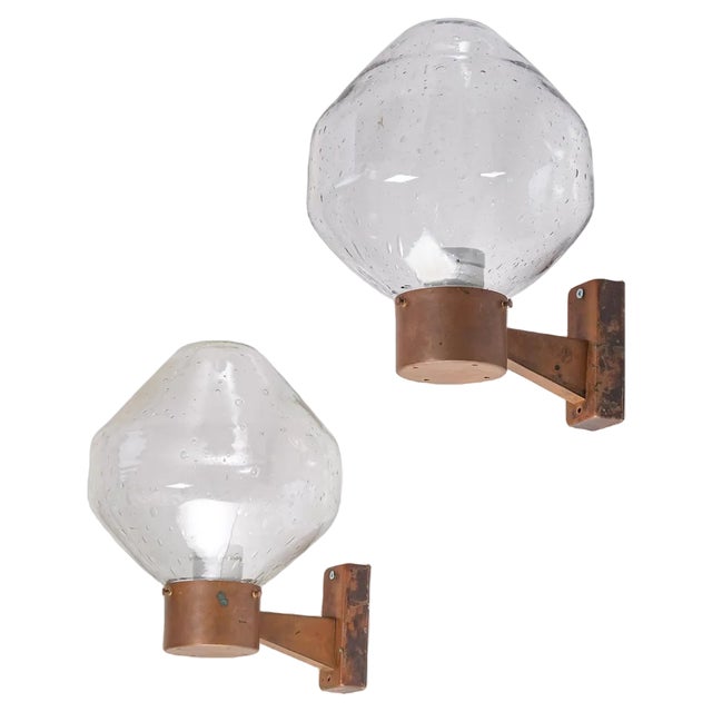 Copper Wall Lamp attributed to Fagerhults, 1960s For Sale