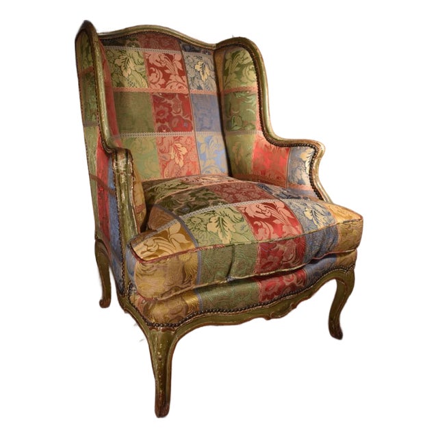 Louis XV Style Wing Chair For Sale