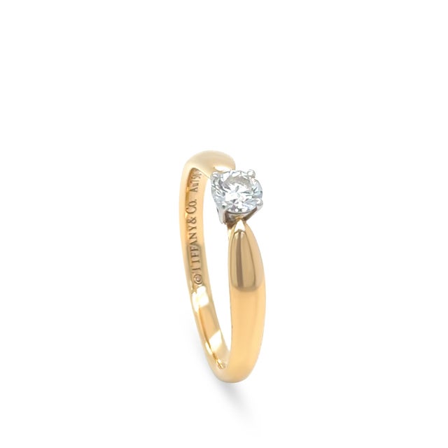 Tiffany and Co. Tiffany & Co. 18ct Rose Gold & Platinum Harmony Diamond Ring 0.26ct 2.8g, Size 5.75 For Sale - Image 4 of 9