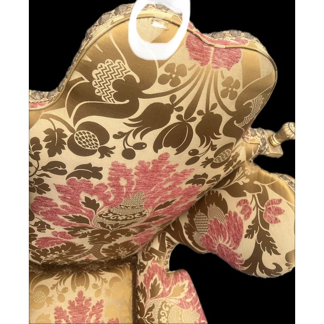Vintage Venetian Rococo Giltwood High-Back Wingback Armchair 55” For Sale - Image 10 of 15