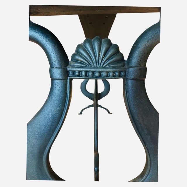 Art Deco 1920’s Art Deco France Swan Table, Cast Iron Base and Walnut Top For Sale - Image 3 of 7