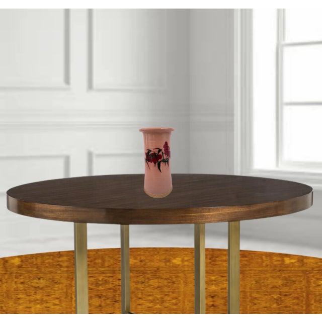 Vintage Pottey Cylinder Vase Floral Motif For Sale - Image 13 of 17