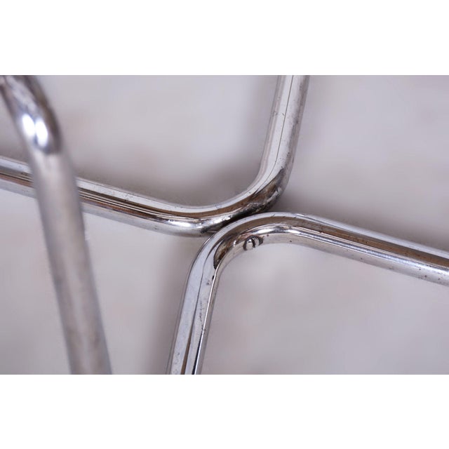 Bauhaus Stool in Chrome-Plated Steel attributed to Mücke Melder, Czechia, 1930s For Sale - Image 4 of 6