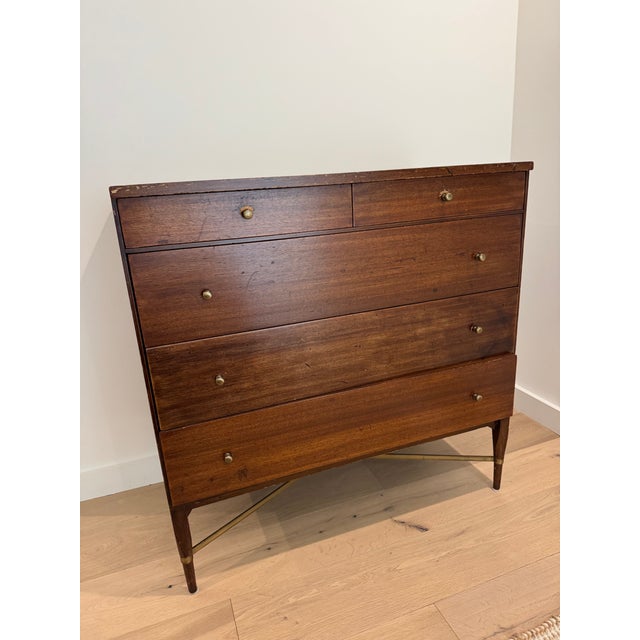 Vintage mid-century chest of drawers designed by Paul McCobb for The Calvin Group (authenticated). Walnut construction,...