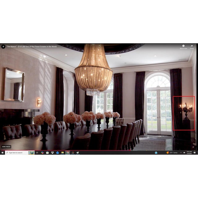 1990s Monumental Black Murano Glass Five-Arm Candelabra From the Spelling Manor For Sale - Image 18 of 18