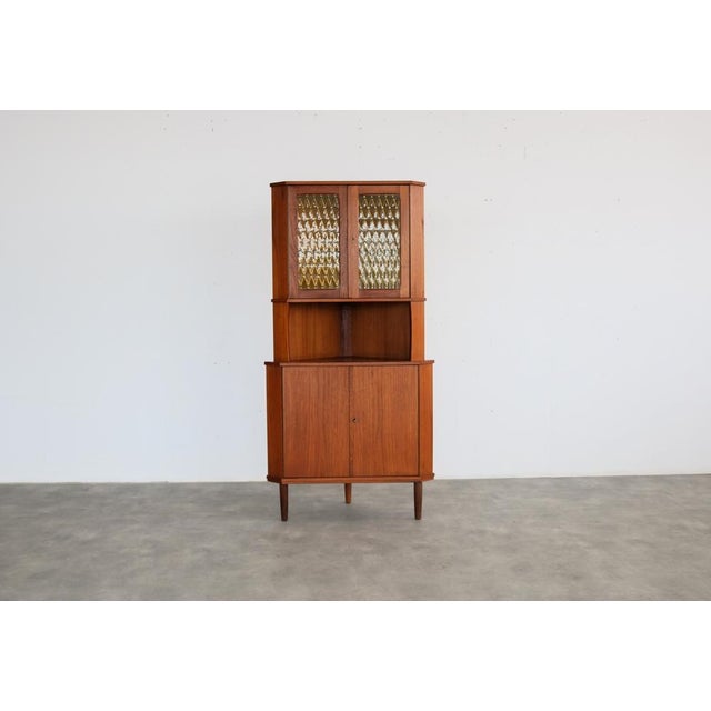 Brown Vintage Danish Display Cabinet, 1960s For Sale - Image 8 of 8