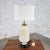 Linen Mid Century Modern Murano Style Blown Glass Table Lamp Cream and Taupe For Sale - Image 8 of 13
