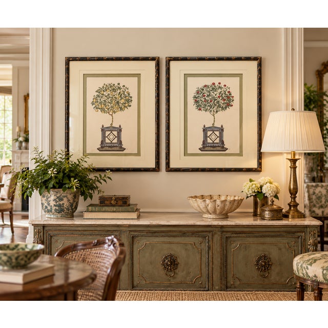 Vintage Chinoiserie Fruit Tree Botanical Prints in Faux Bamboo Frames - Pair For Sale In Los Angeles - Image 6 of 6