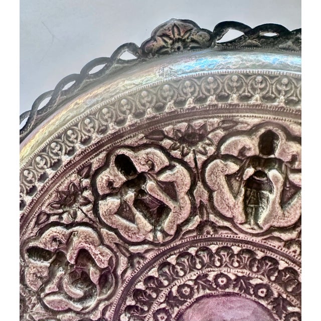 Metal Late 19th Century Silver Salver Tray Probably Madras South India For Sale - Image 7 of 17
