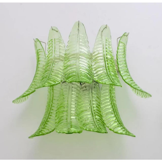 1970s Mid-Century Modern Palm Leaves in Murano, Italy, 1970s, Set of 2 For Sale - Image 5 of 10