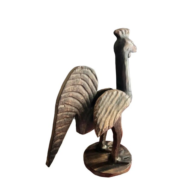 Primitive Antique Folk Art Hand Carved Rustic Giant Wooden Chicken For Sale In Seattle - Image 6 of 12
