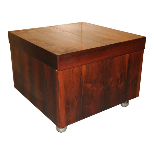 Scandinavian Rosewood Cube Bar/Coffee Table For Sale