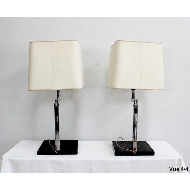 Chromed Metal Lamps, 1960s, Set of 2 For Sale - Image 18 of 18