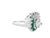 1950s 1950s 14k White Gold Pear Shaped Diamond and Emerald Ring With Gia Report Size 8.75 For Sale - Image 5 of 11