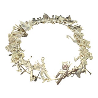 Vintage Dresden Brass the Twelve Days of Christmas Wreath 1982 For Sale