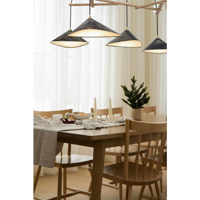 Not Yet Made - Made To Order Emily Group of Three with Oxidized Shades Hanging Lamp from Moss Objects For Sale - Image 5 of 7
