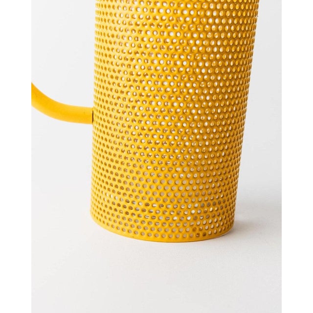 Vintage Glass Pitcher with Yellow Metal Handle and Glass Pestle by De Agostini, Italy, 1980s For Sale - Image 6 of 13