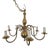 Brass-Plated Metal Chandelier with Arms, 1900s For Sale